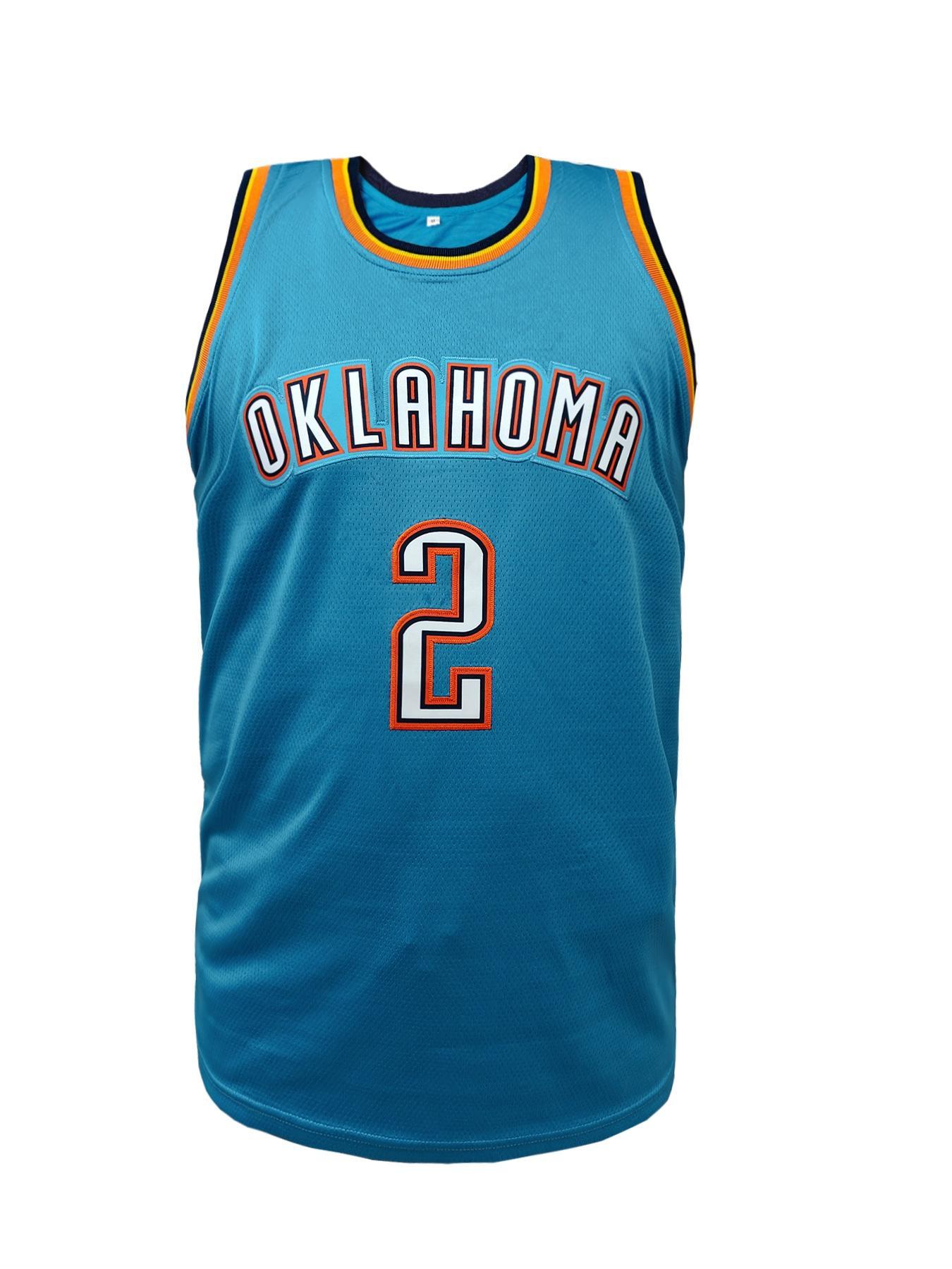 Men's Oklahoma #2 Basketball Jersey, Vintage Basketball Jersey, Lettering Embroidered V Neck Basketball Jersey, Breathable Comfortable Basketball Clothing for Outdoor Training