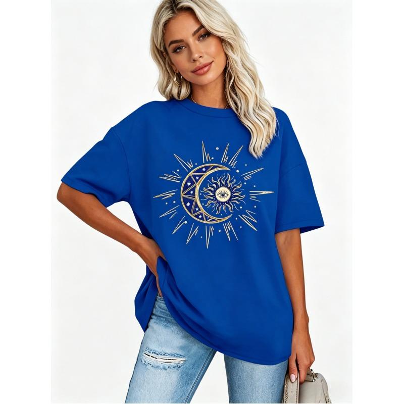 100% Cotton,Womens Oversized Cotton T Shirts,Crewneck Short Sleeve Tops,Heavyweight Casual Loose Fit,Fashion Tees,Printed T-shirt Basic Tee