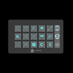 AJAZZ AKP153E PLUS Upgraded Wired Controller Keyboard 15 Key LCD Key Multifunctional Customizable Side Screen Real time Display One Click Open Integrated Live Console Desktop Live Assistant Anchor Helper Plug and Play Wide Compatibility