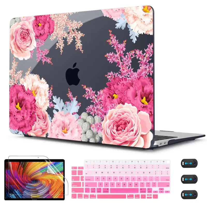 Harte Laptop Hülle Für MacBook Air 13,3" / 13,6" (2020-2022) – Kunststoff-Hartschale Mit Blumen-Design