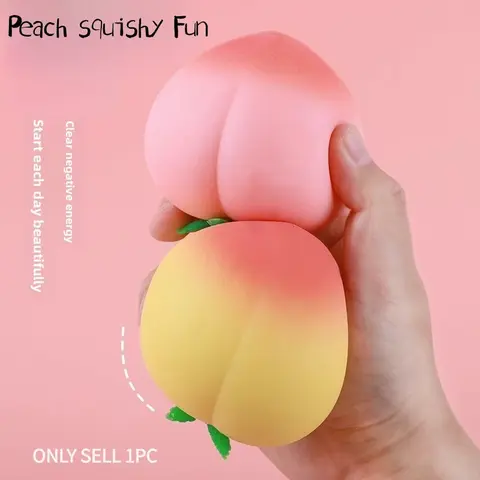 Realistic Peach Stress-Relief Toy, Large Soft Slow-Rebound Squishy Fidgets, Stress Relief Squeeze, Suitable for Adults and Children, Holiday Gift, Sensory Stress Reliever