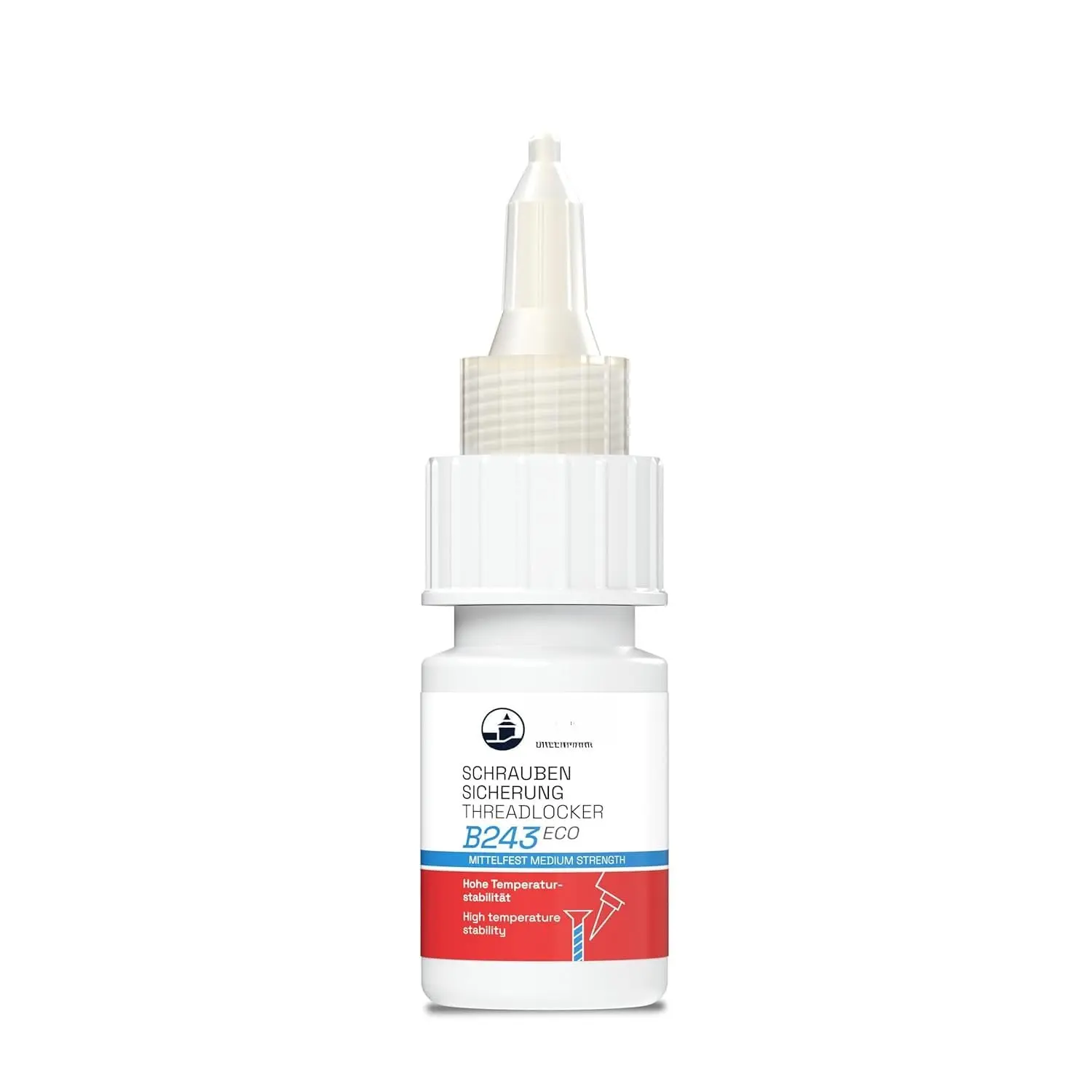 threadlocker B243Eco Medium Strength Blue 10ml Bottle - high Temperature Resistant, Fluorescent - Works   Metals and Threads, for Large Threads