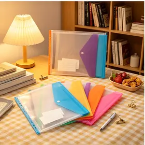 19.17x25.6 Inch Art Portfolio Bags 6-Pack, Plastic Envelope Binder with 11 Holes, Suitable for 2/3/4 Ring Binders, Poster Storage, Scrapbook