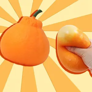 Realistic Orange Squeeze Toy, Creative Simulation Fruit Squishy, Funny Stress Relief Sensory Fidget for Kids Adults, Prank Gift