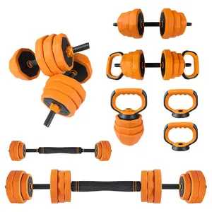 66/88 Lbs Adjustable Dumbbell Set, 4-in-1 Free Weights Set with Connector, Fitness Exercise Equipment Used As Barbell, Kettlebells, Push Up Stand, Weights Set for Home Gym Suitable Men/Women