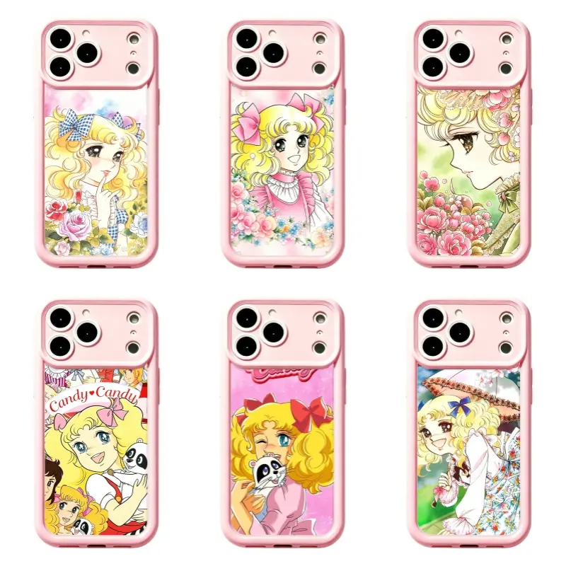 Pink Cute Candy Candy Phone Case,Retro Shoujo Anime Girly Aesthetic Case,For iPhone 17 Pro Max 16 15 14 13 12 11 Plus Pro Max/X/XS/XSMAX and for Samsung S21 S22 S23 S24 S25 S26 Plus Ultra,Best Gift Idea,Protection Casing