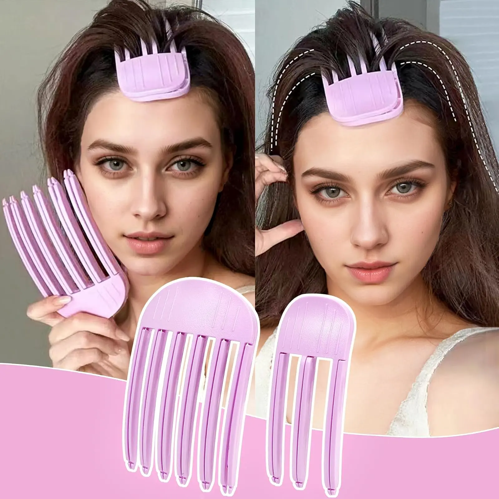 2PCS Volumizing Hair Clips for Root Lift, Instant Hair Volume Clip Styling Tools for Fluffy Bangs & High Cranial Top, Hair Root Booster Clips for Women