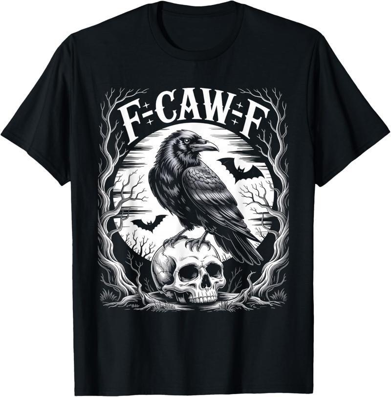 Black Crow, F-Caw-F Funny Black Bird moon Gothic Adult Humor Unisex T-Shirt
