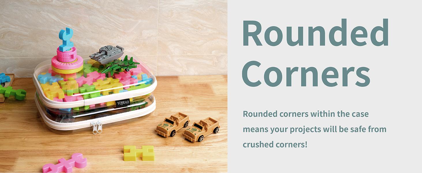 3 Pack Clear Hard Shell Zipper Case - Clear Waterproof Cosmetic Bag with Zipper, Kid's Toy Storage Organizer Bins, Charging Cables, creative journaling, painting brushes, Threads,Sketch Supplies