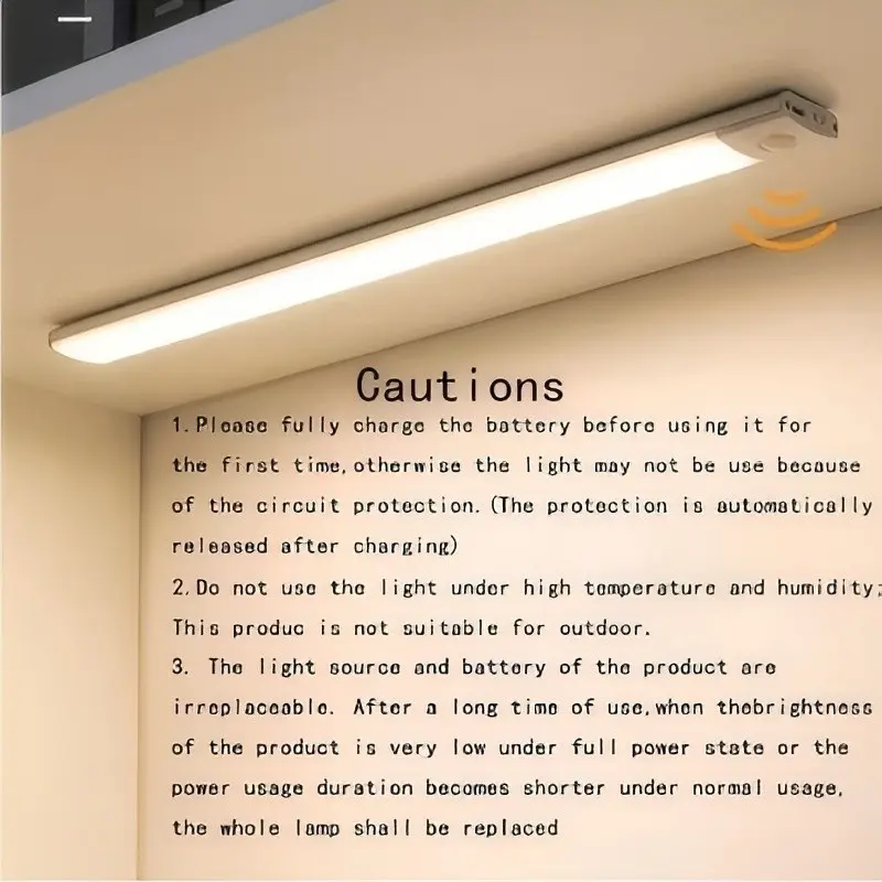 Ultra-Thin Smart Motion Sensor Light, Rechargeable Self-Stick LED Under-Cabinet Lamp, Adjustable Brightness, Home Decor, Kitchen, Bedroom Nightlight