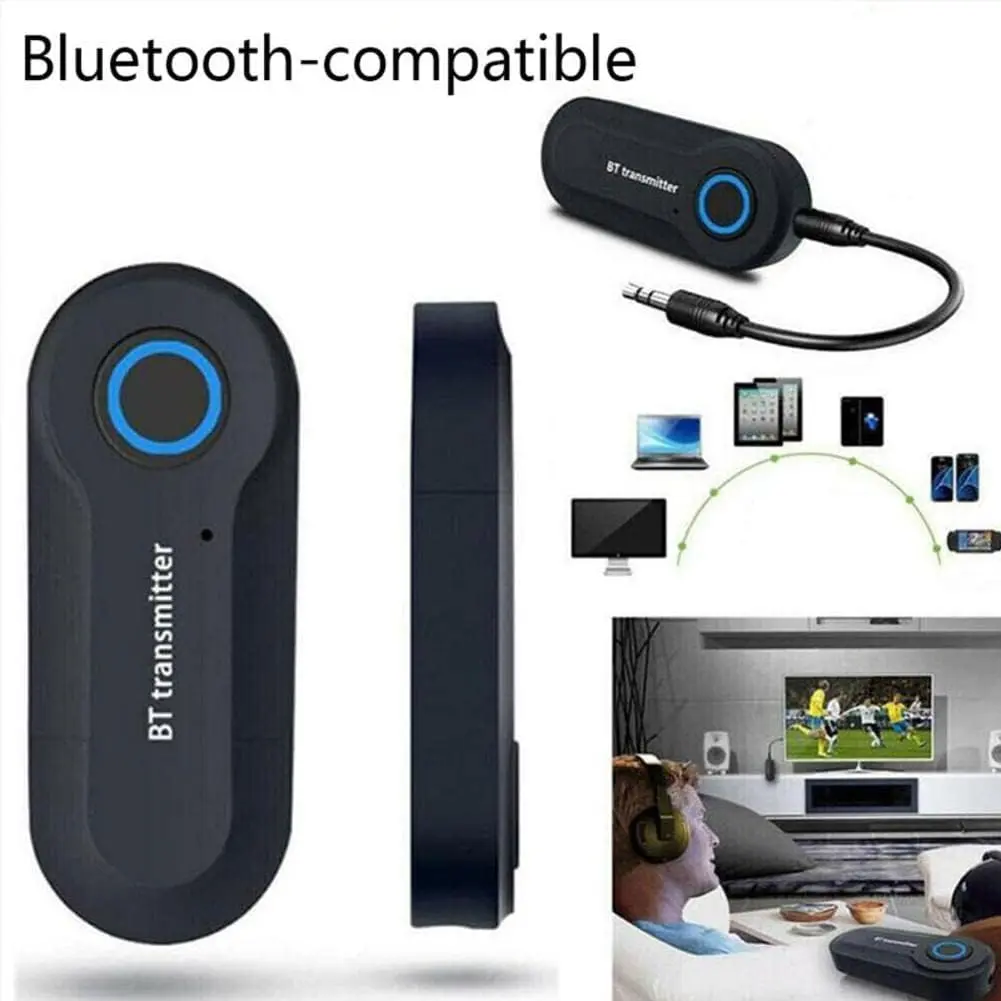 2-in-1 Bluetooth Audio Transmitter Receiver 3.5mm Aux Adapter for Airplane TV Car Stereo PC Low Latency with Mic