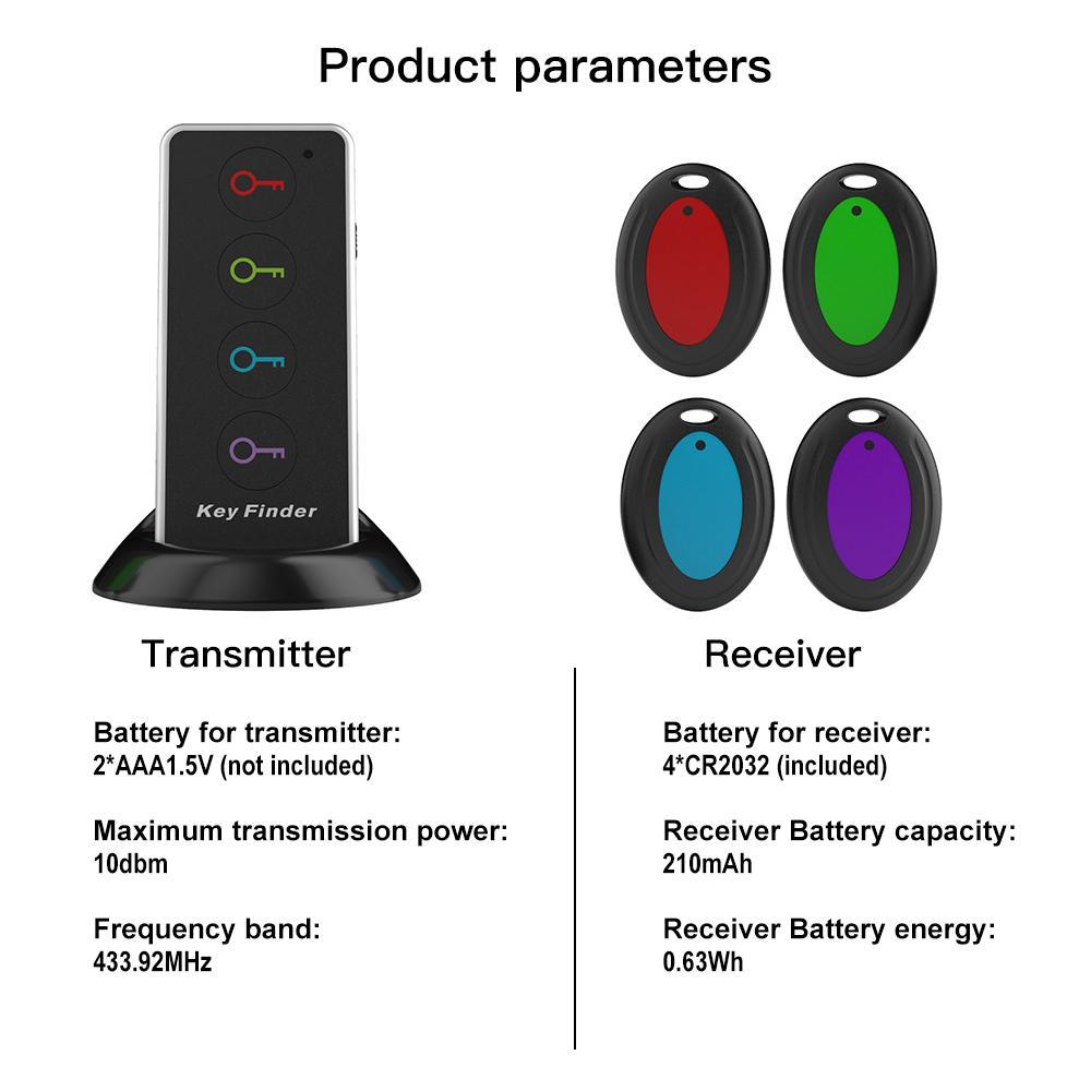 Key Locator, Wireless Rfid Locator Key Positioner with 4 Receiver & Led Flashlight Function Smart Key Finder #GLOBAL PICKS