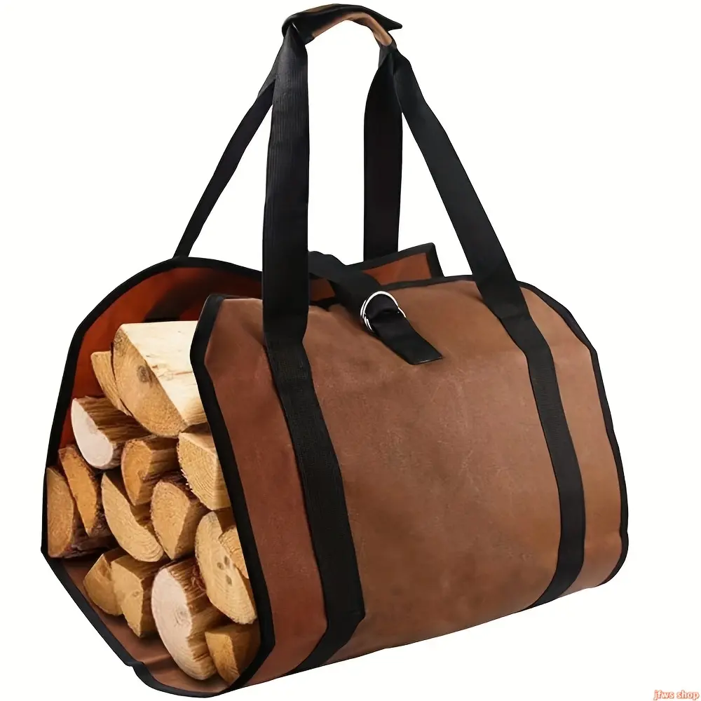 Durable Oxford Firewood Carrier Bag, Large Capacity Log Tote for Camping & Outdoor Fire Pit – Portable Wood Storage Bag with Handles, Heavy Duty Firewood Organizer for Fireplace, Campfire & BBQ tiktokshopbacktoschool