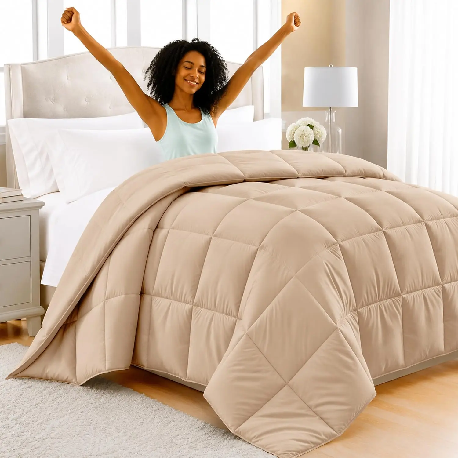 LUX  Queen Comforter – 88x88-Soft Down Alternative Duvet Insert