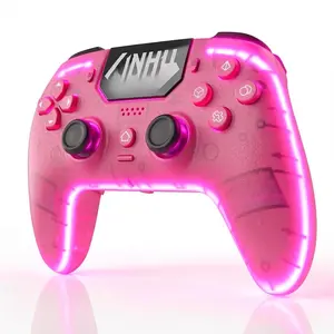 Controller for P5/Pro/Slim/PC, with Transparent Shell/RGB Tape Light/Hall Effect Joyticks and Trigger/Macro/Turbo/3.5mm Audio Jack/Speaker and Mic/1500 mAh Large  Gamepad ()