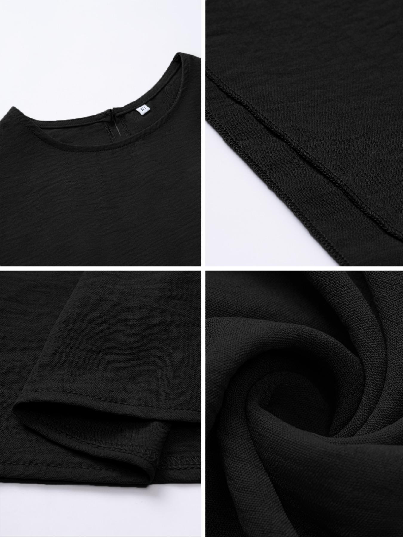 Women's Solid Color Loose-Fitting Batwing-Sleeve Long Dress, Casual Summer Woven Fabric Dress, Perfect for Relaxed Outings