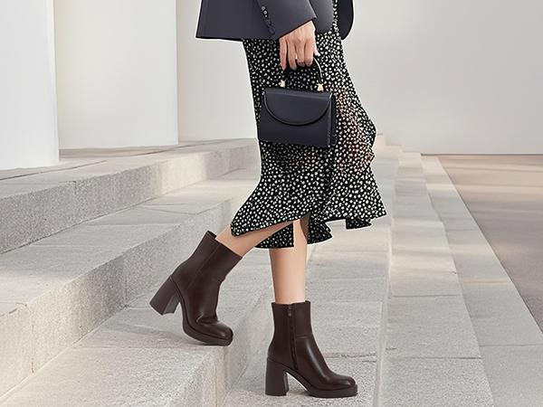 Athlefit Women's Platform Ankle Boots High Chunky Block Heel Square Toe Boots Fashion Dress Heeled Booties Footwear Walking Shoes Athlefit Women's Platform Ankle Boots High Chunky Block Heel Square Toe Boots Fashion Dress Heeled Booties Footwear Walking Shoes