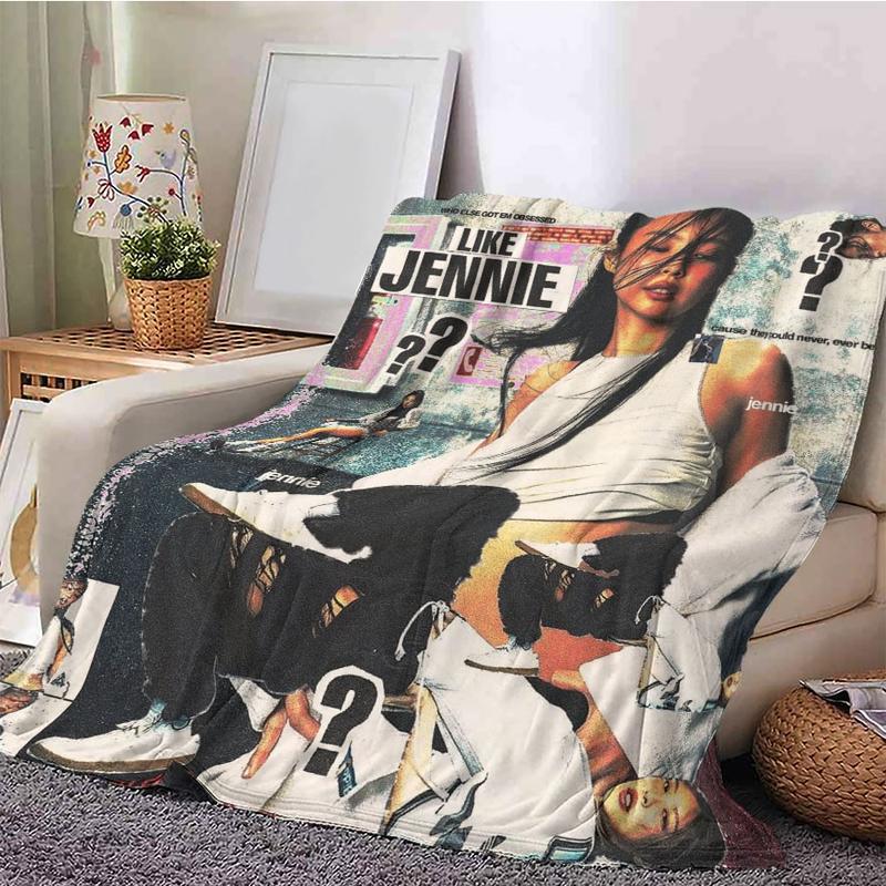 Trendy Patchwork Flannel Blanket, Portable Nap Blanket for All Seasons, Office Sofa Bed Car Plane Warm Blanket