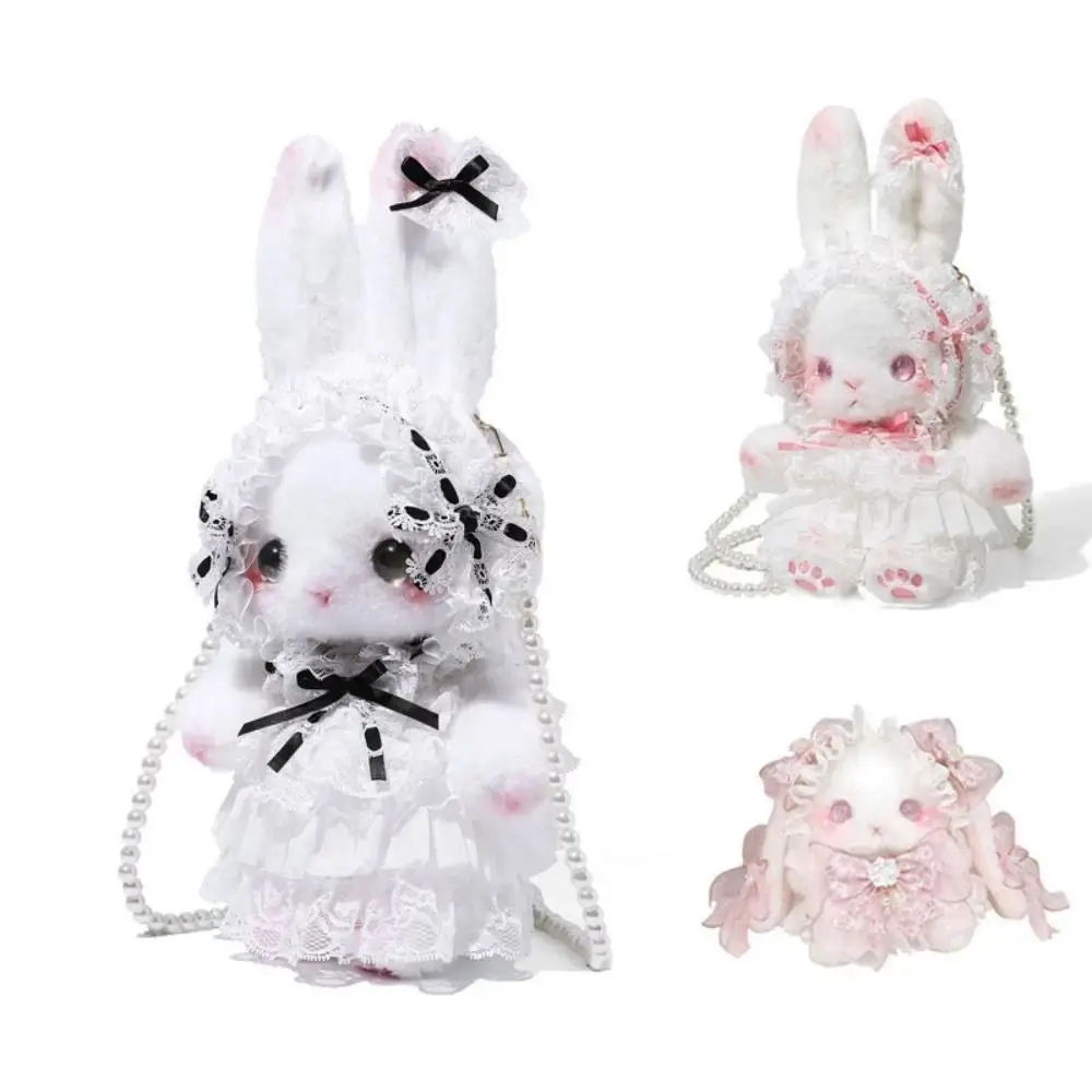 New Bunny Plush Bag Lolita Princess Crossbody Bags Sweet Long-eared Rabbit Purse