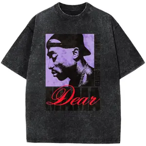 100% Cotton Official Tupac Dear Mama Appreciated T-ShirtPlus Size T-Shirt, Retro Fitness Heavyweight Washed T-Shirt, 100% Cotton