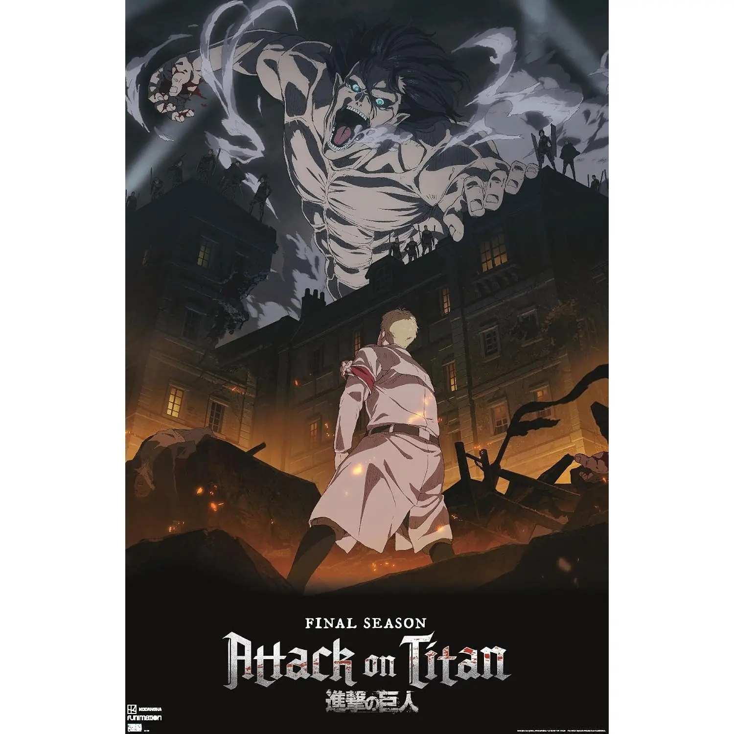 Trends International Attack on Titan: Season 4 - Key Visual 1 Wall Poster, Anime Dorm Room Poster, Anime Fan Gift, Dark Vintage Anime Wall Decor