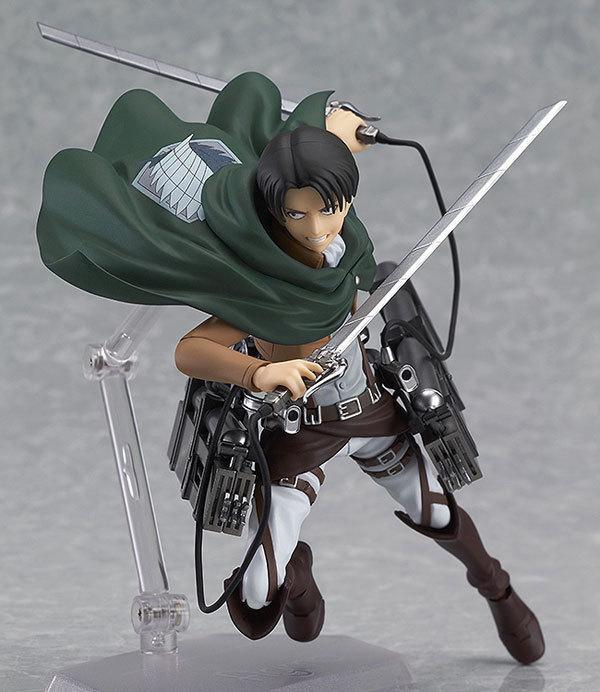 Figma 3 Style Attack on Titan Anime Shingeki no Kyojin Scouting Legion Levi Boxed PVC Action Figure Model Toy Gift