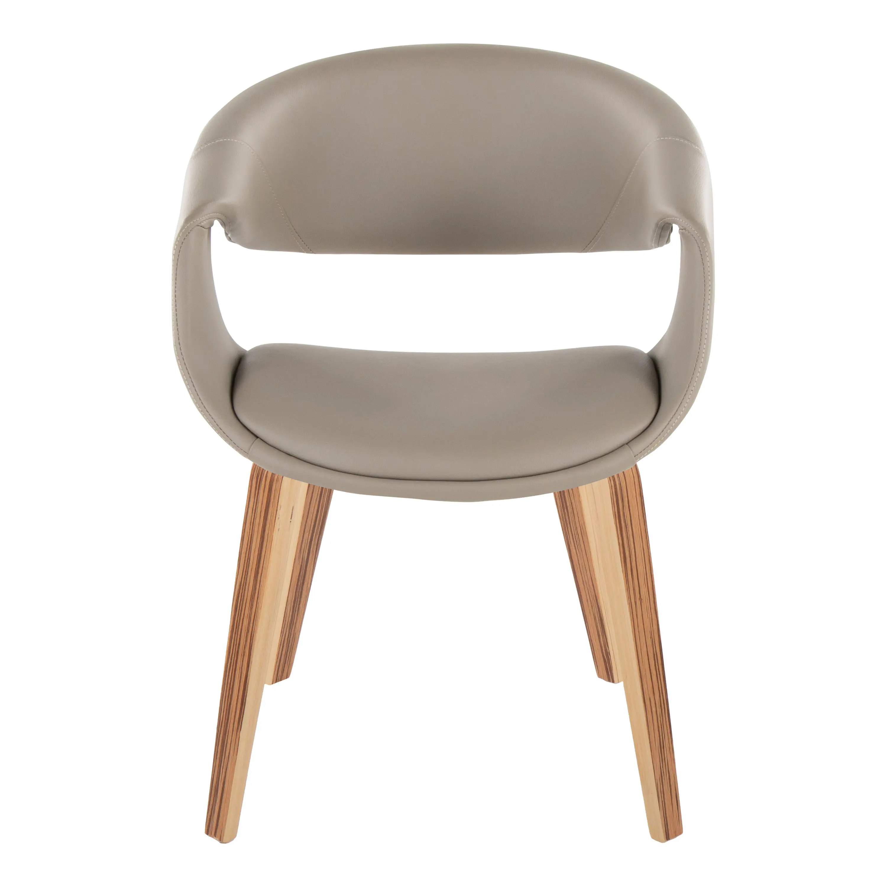Nokaa Upholstered Dining Chair Set of 2 – Zebra Wood Frame with Light Grey Faux upholstered Accent Chairs for Kitchen, Living Room, Home Office, Modern Comfortable Seating