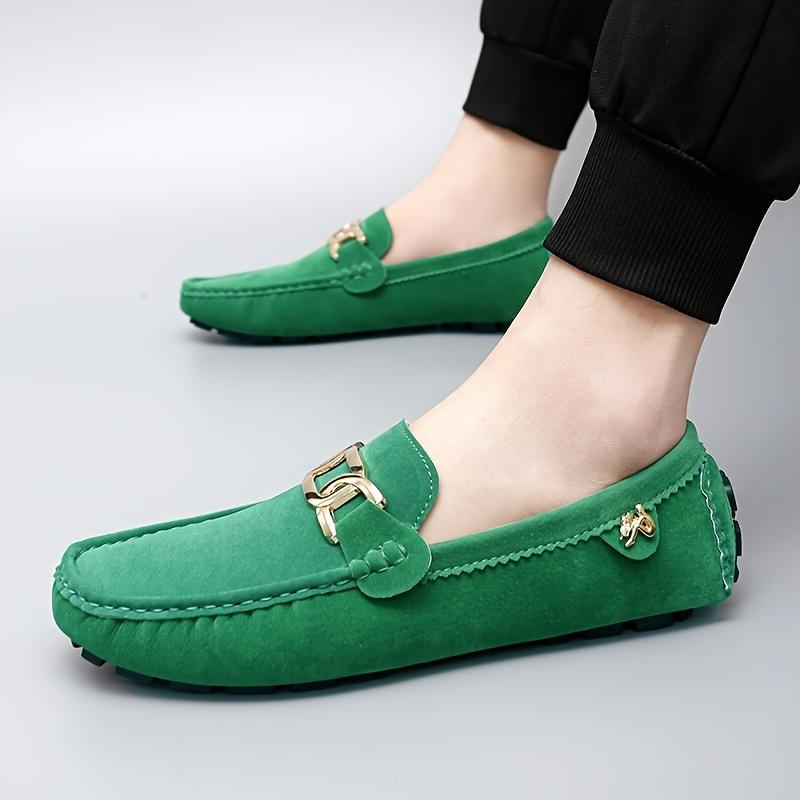 [Microfiber Fashion Loafers] Non-Slip Durable Microfiber Synthetic Upper Fashion Loafers| Rubber Sole, Casual Slip-On Shoes for Men and Women - Solid Color, All-Season Wear