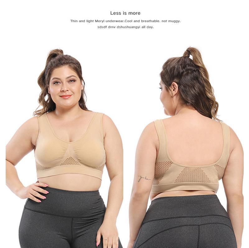 Plus Size Sports Bras for Women Seamless Bra with Pads Big Size Bralette Push Up Brassiere Bra Vest