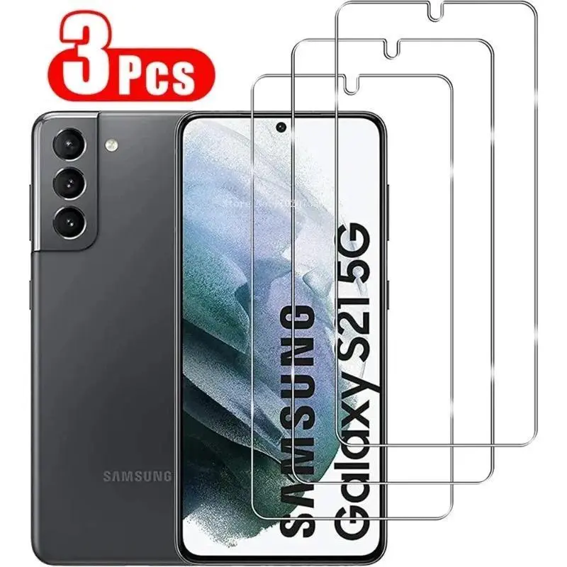 3Pcs Shockproof Tempered Glass Screen Protectors for Samsung Galaxy S8, S9, S10E, S20, S20 FE, S21+, S22, S23 Ultra, S24 - Cellphone Protection Accessories, Device Cover Films