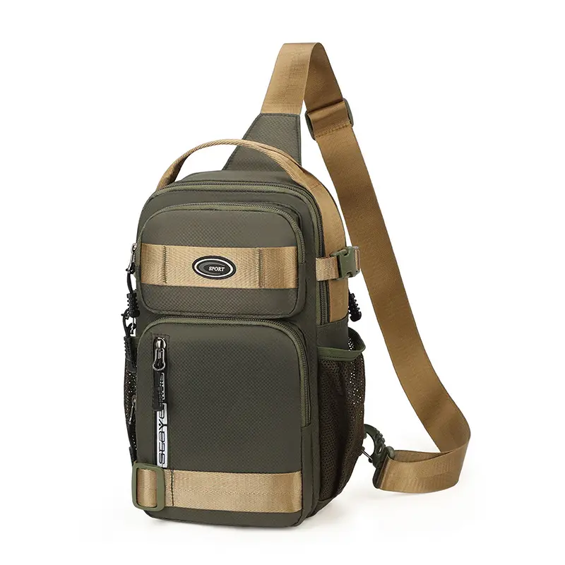 Men’s Water Resistant Scratchproof Tactical Sling Chest Bag - Sporty Chic Athletic Leisure Daypack with Detachable Adjustable Shoulder Strap, Multi-Pocket Crossbody for Hiking Travel b49062