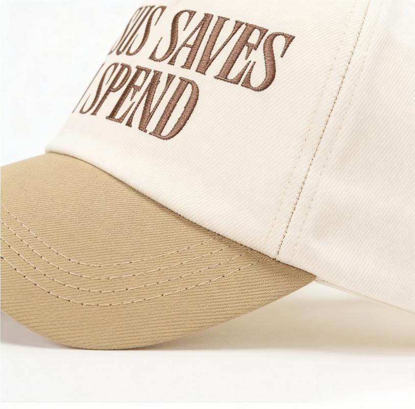 2026 trendy hat, featuring the embroidered "JESUS SAVES ISPEND" pattern, a baseball cap with a contrasting color design, adjustable and unisex unisex hat