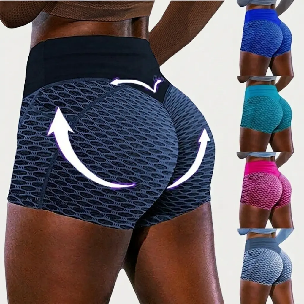 Women's High-Waisted Scrunch Seamless Sports Shorts, Butt-Lifting Gym Yoga Dance Summer Bottoms