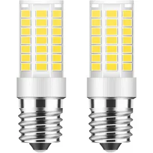 E17 Dimmable LED Bulb 5W Daylight White 6000K 40W Halogen Replacement for Microwave Range Hood Refrigerator E17 Intermediate Base (2 Pack)