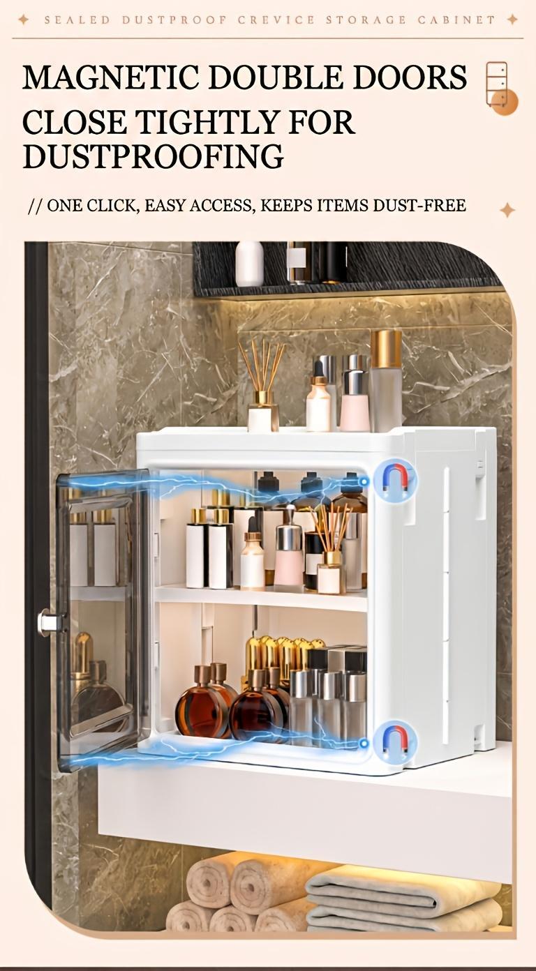 Naviconvex 8.7/12.6 Slim Storage Cabinet with Doors, 2-5 Tier Narrow Space Organizer, Large Capacity Freestanding Bathroom Kitchen Laundry Room Storage Solution