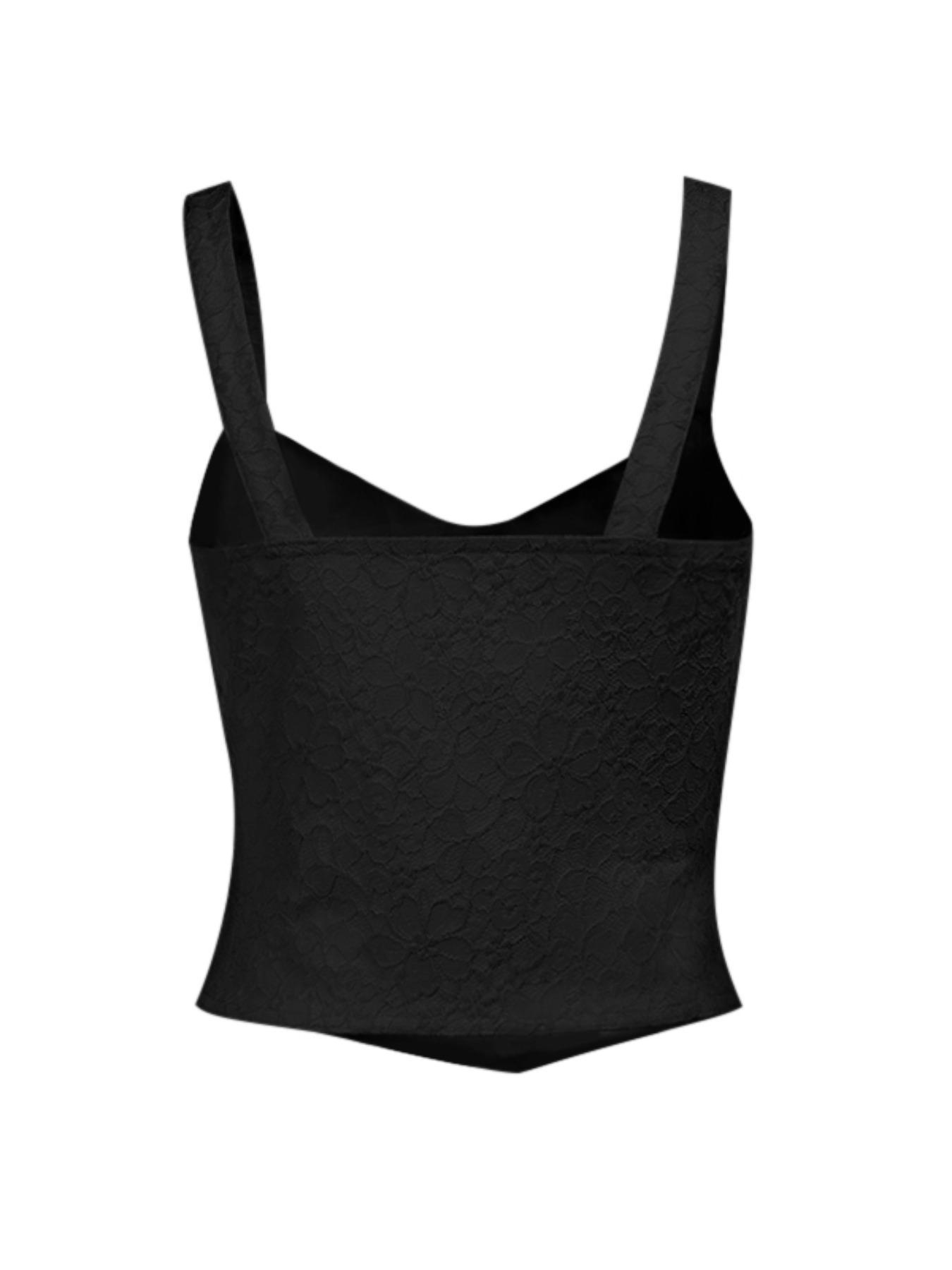 Women's Floral Lace Corset Structure Crop Tank Top Strap, Summer Clothes Women, Fashion Casual Sleeveless Crop Top for Daily Outdoor Wear, Women Top for Summer, Strappy