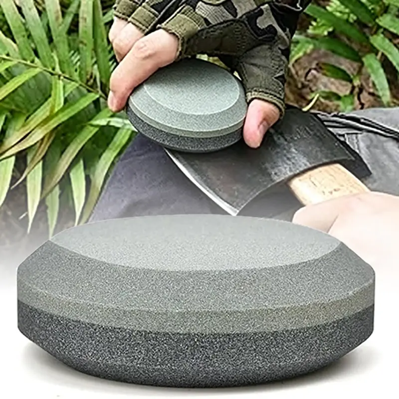 Portable Double-Sided Sharpening Stone for Axes & Knives — Household Kitchen Edging & Sharpening Tool (Ice-Tempered Stone) | Dual-Grit Multi-Purpose Sharpener | Includes Sheath | Ideal for Gardening, Woodworking, and Outdoor Use (Oilstone)
