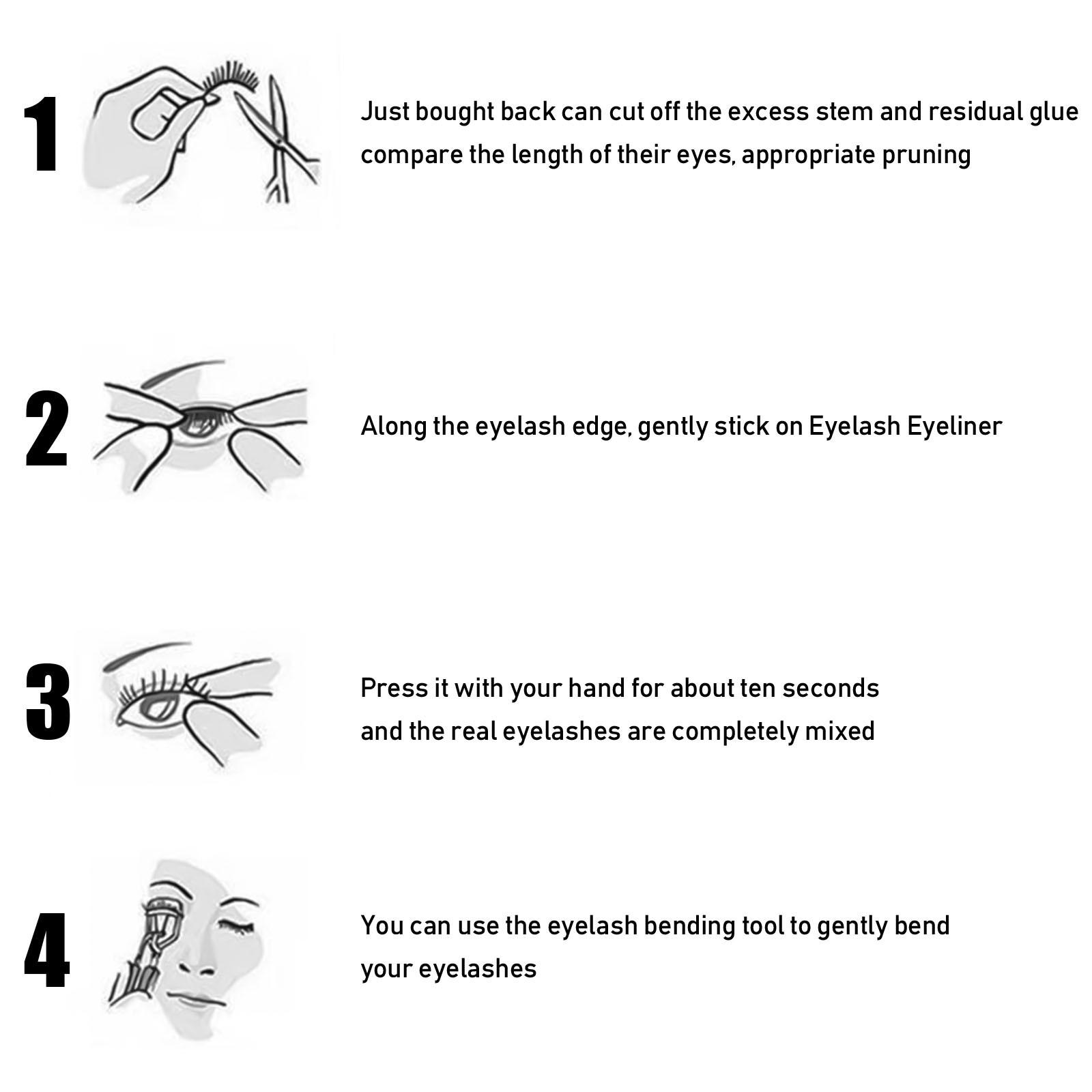 Faux Mink Eyelashes - Free Self-Adhesive Strips with 3D Effect for European & American Style, Includes Eyeliner & Eyeshadow Stickers bottom lashes kim k lash clusters grande lash lift