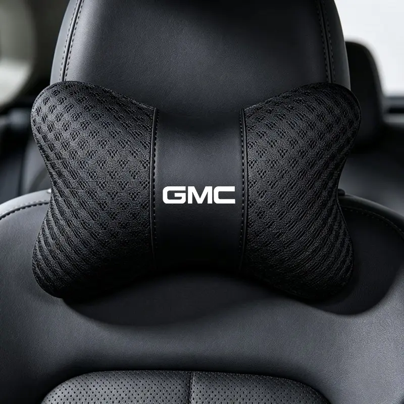 1PC Summer Ice Silk Car Seat Neck Pillow Headrest Rest Support Cushion Pad Accessories For GMC Terrain Sierra 1500 Yukon Acadia Savana Hummer Granite H3 Jimmy Graphyte