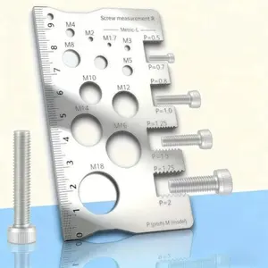 1PC Stainless Steel Screw Measuring Ruler – Precision Thread and Pitch Measuring Tool for Screws, Bolts & Nuts