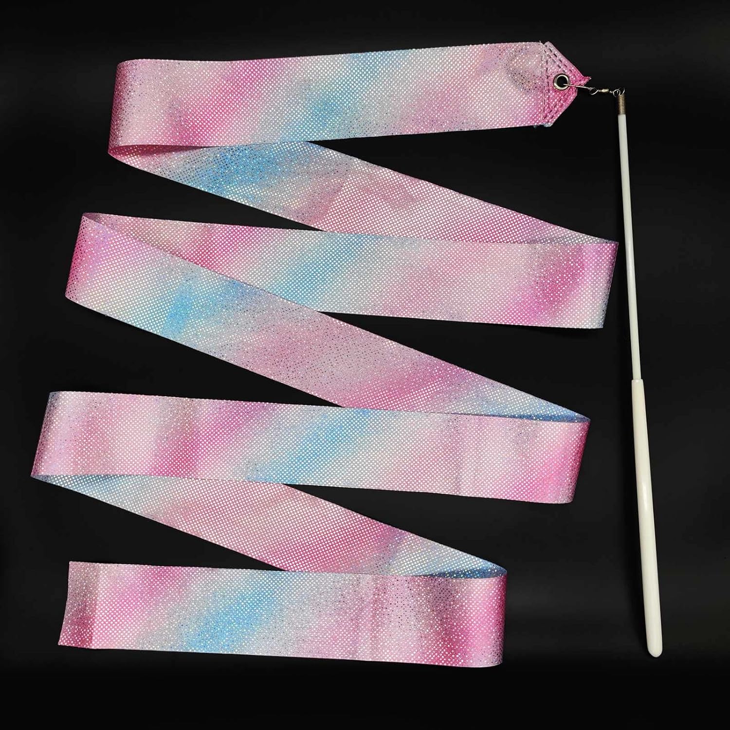 2pcs 78.7inch Gymnastic Ribbon Sparkling Dance Ribbon Twirling Baton Long Ribbon Streamers Rhythmic Gymnastics for Kids Artistic Dancing Training Party Favors with Ribbon Dancer Wand