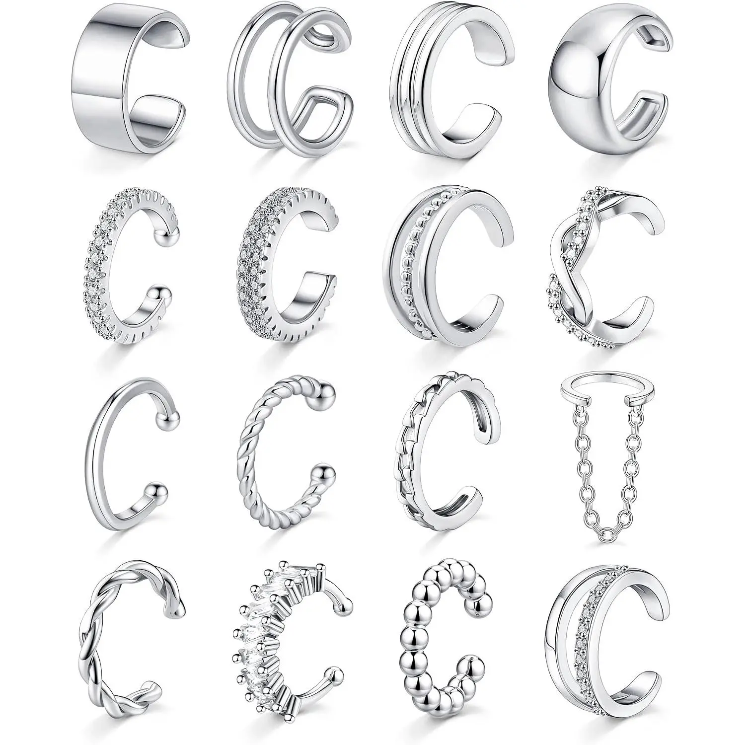16Pcs Ear Cuffs Non Piercing Ear Cuff Earrings for Women