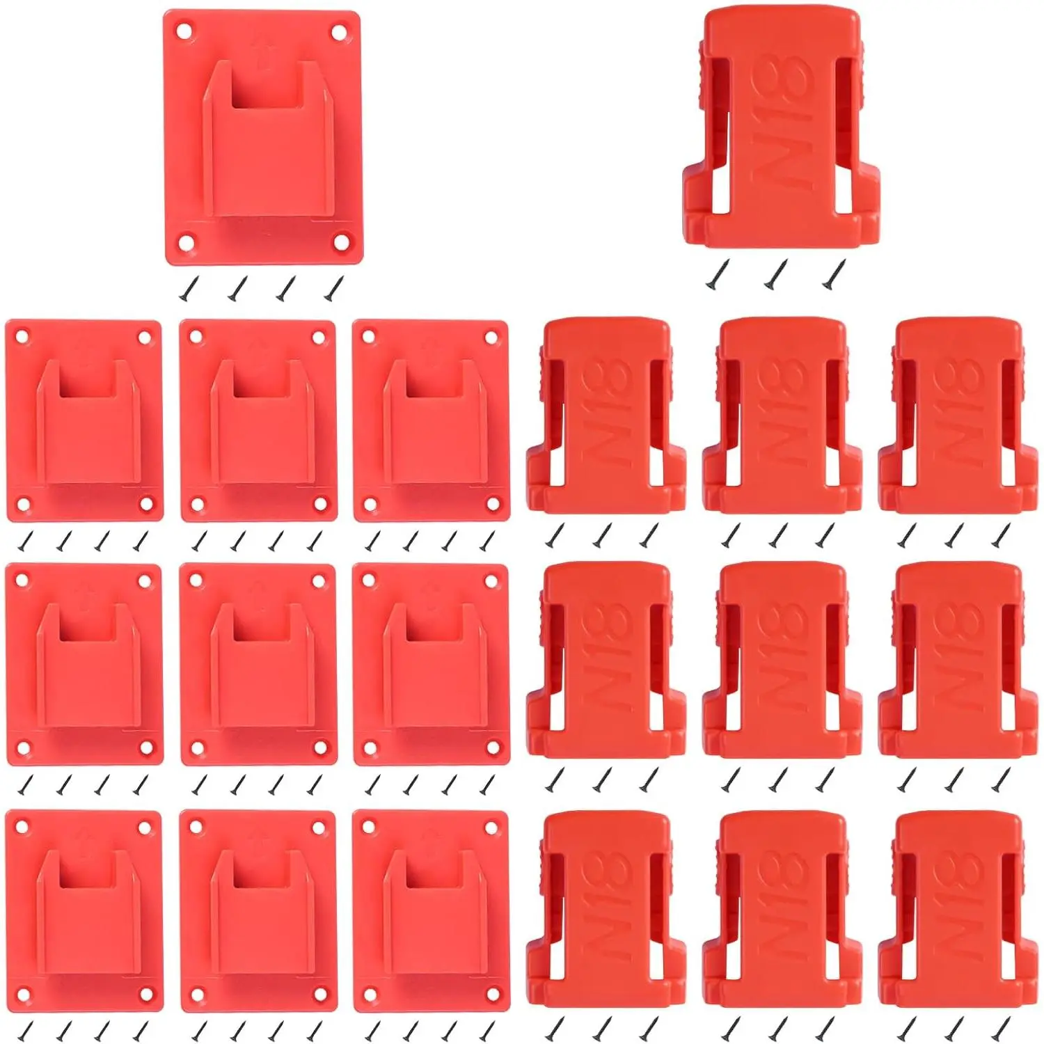 20pas Tool Holders and Battery Holder for M18 18V Wall Hanger Battery Tool Shelf with Screws