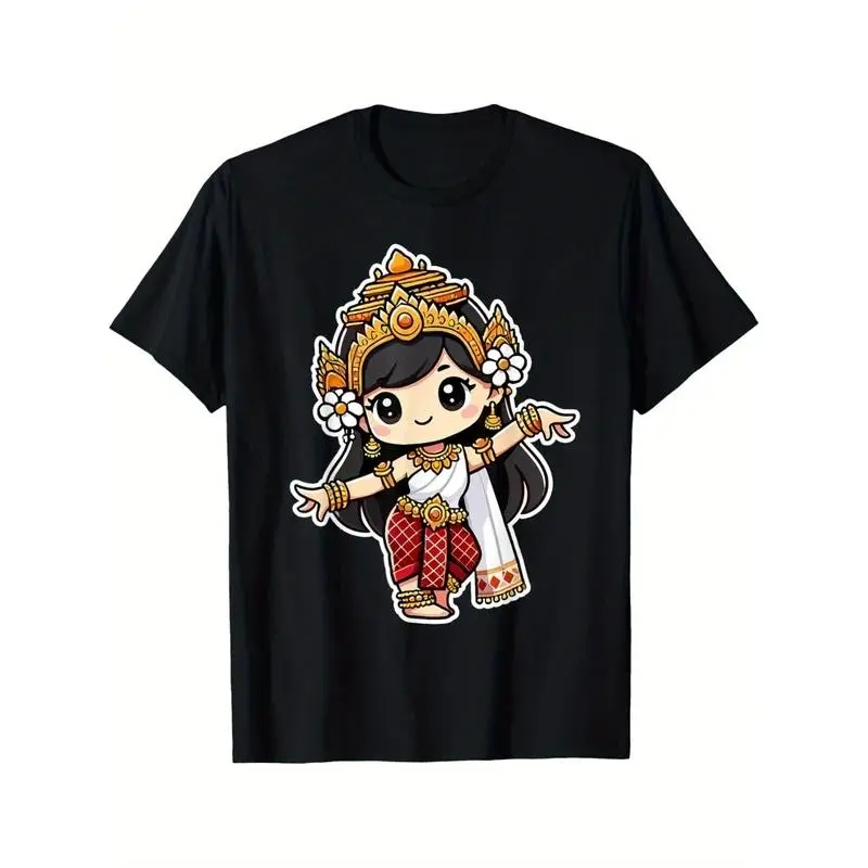 100% Cotton Cambodian Khmer Apsara Cute Traditional Dance S-3XL Birthday T-Shirt Funny Gifts for Men lwf 180g
