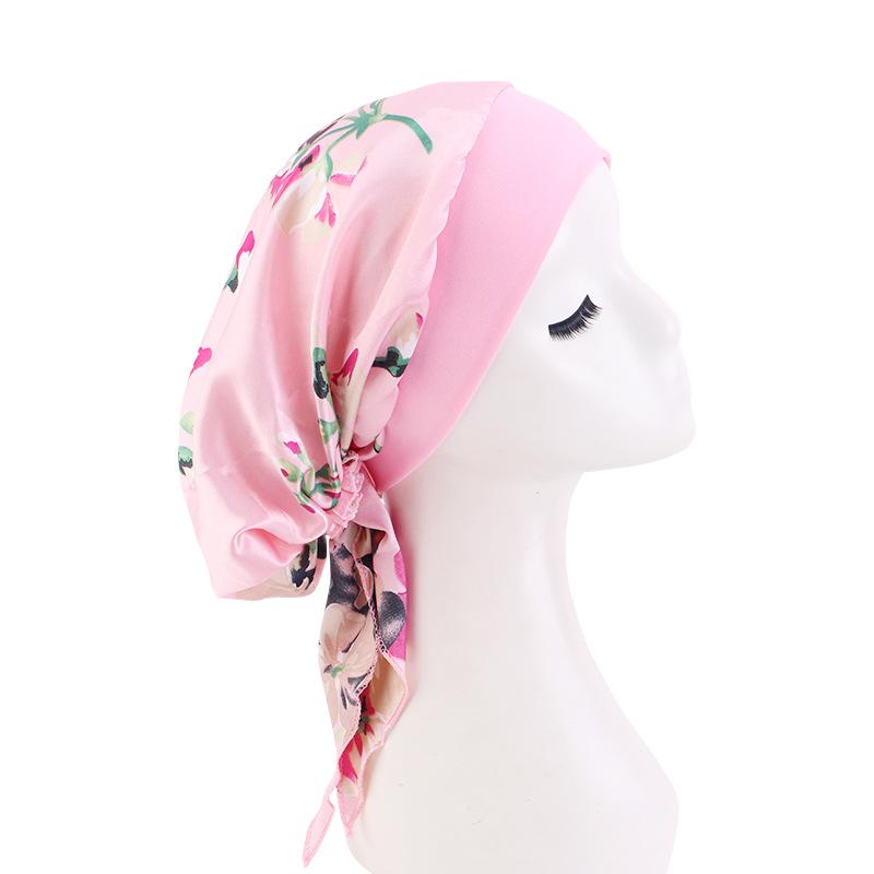 New Braided Turban Hat, Satin Print Tie Chemo Cap, Wide Elastic Sleep Bonnet