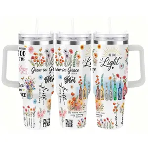 God Is Within Her Christian Floral Tumbler – Faith Over Fear Bible Verse Cup for Women, Inspirational Christian Gift for Mom, Sister, Wife or Best Friend