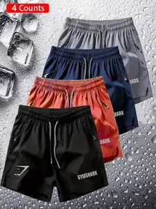 Men's Quick-Dry Shorts with Zip Pockets, Sporty Fitted Design, Breathable Split Leg, Ideal for Gym Training and Outdoor Activities