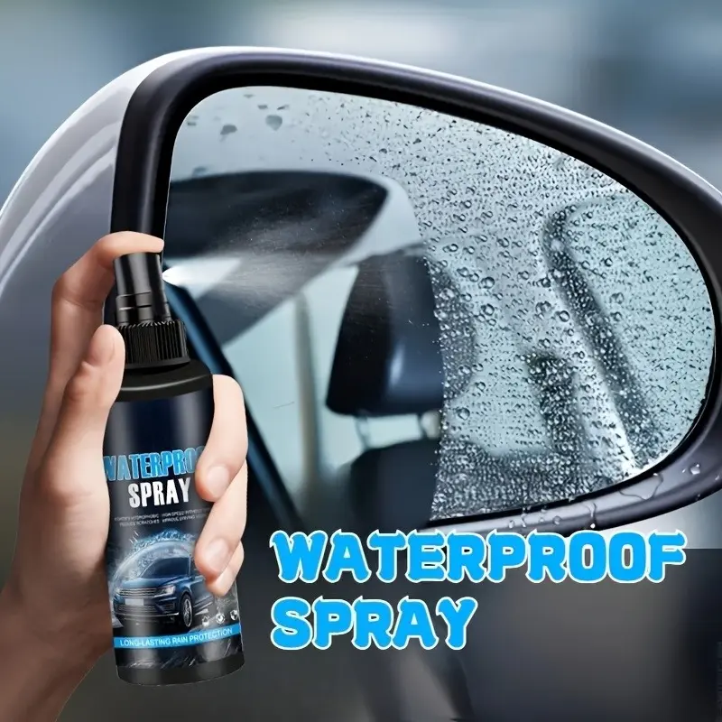 1 bottle of glass waterproof spray, specially designed for automobile windows, helmets, windshields and interior glass surfaces | It provides waterproof function, easy use and lasting protection.
