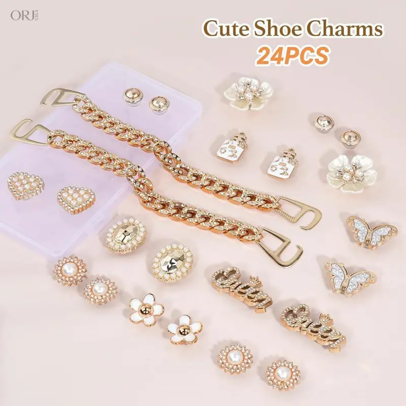 Full Rhinestone Butterfly DIY Jewelry Making Supplies, Pearl Bow Ornament Accessories, Bling Crystal Butterfly Charms For Clothing Hair Clips Handbags Decoration, Multi-Use Craft Accessory Set For Handmade Garment Hair Bag Deco,stai,jesu,mom,gold,pendant,