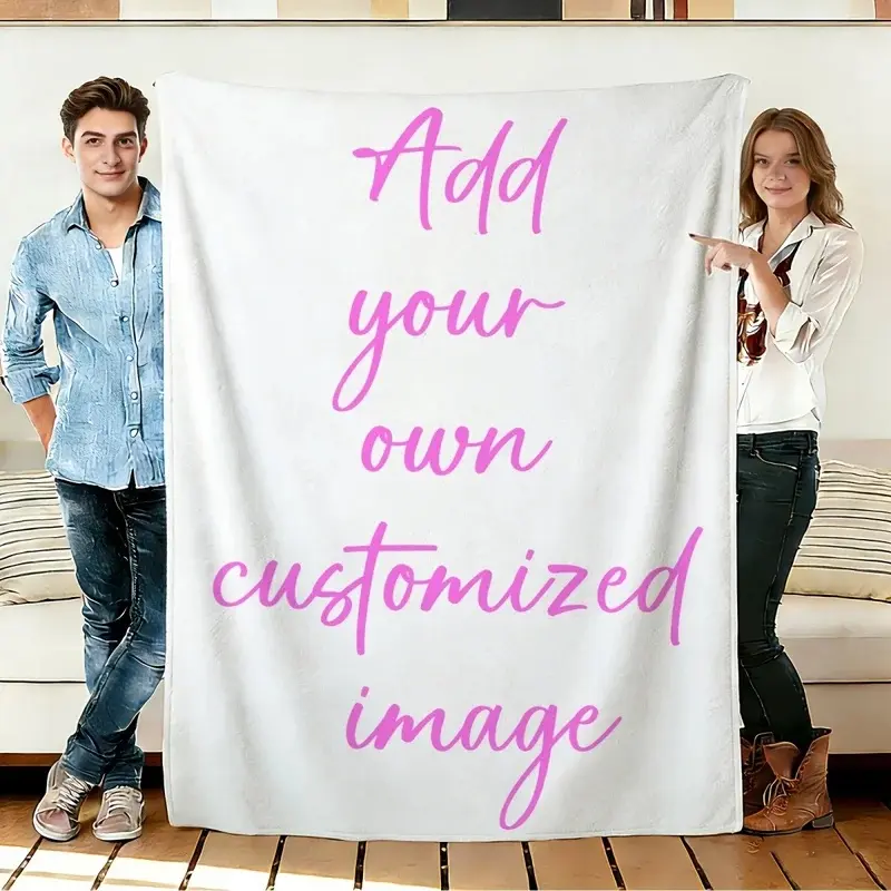 [Custom] 1 Personalized Photo Blanket – Custom Sofa Throw with Family, Pet, or Couple Photos – Perfect for Holiday Gifts